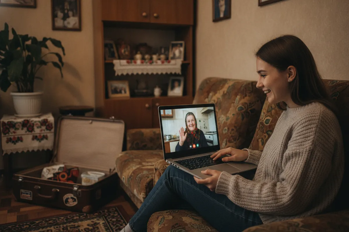 Дівчина під час відеодзвінка слухає пісню, яку їй надіслали